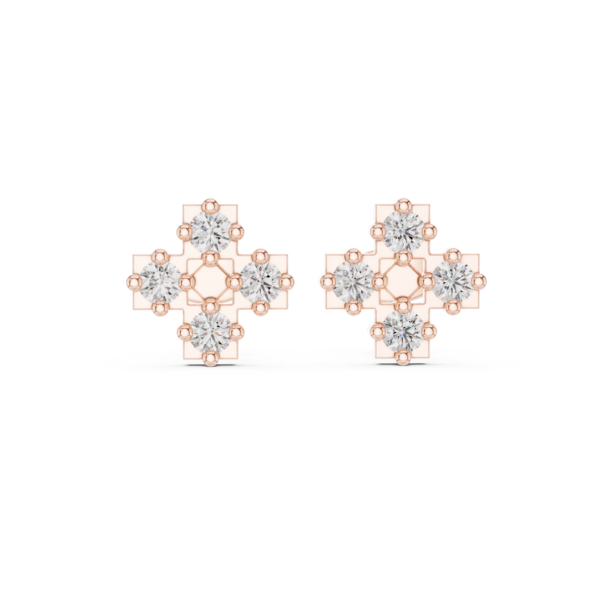 Regal Quadra Cross Diamond Studs