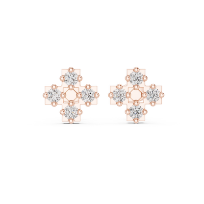 Regal Quadra Cross Diamond Studs
