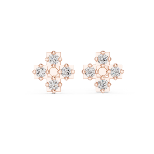 Regal Quadra Cross Diamond Studs