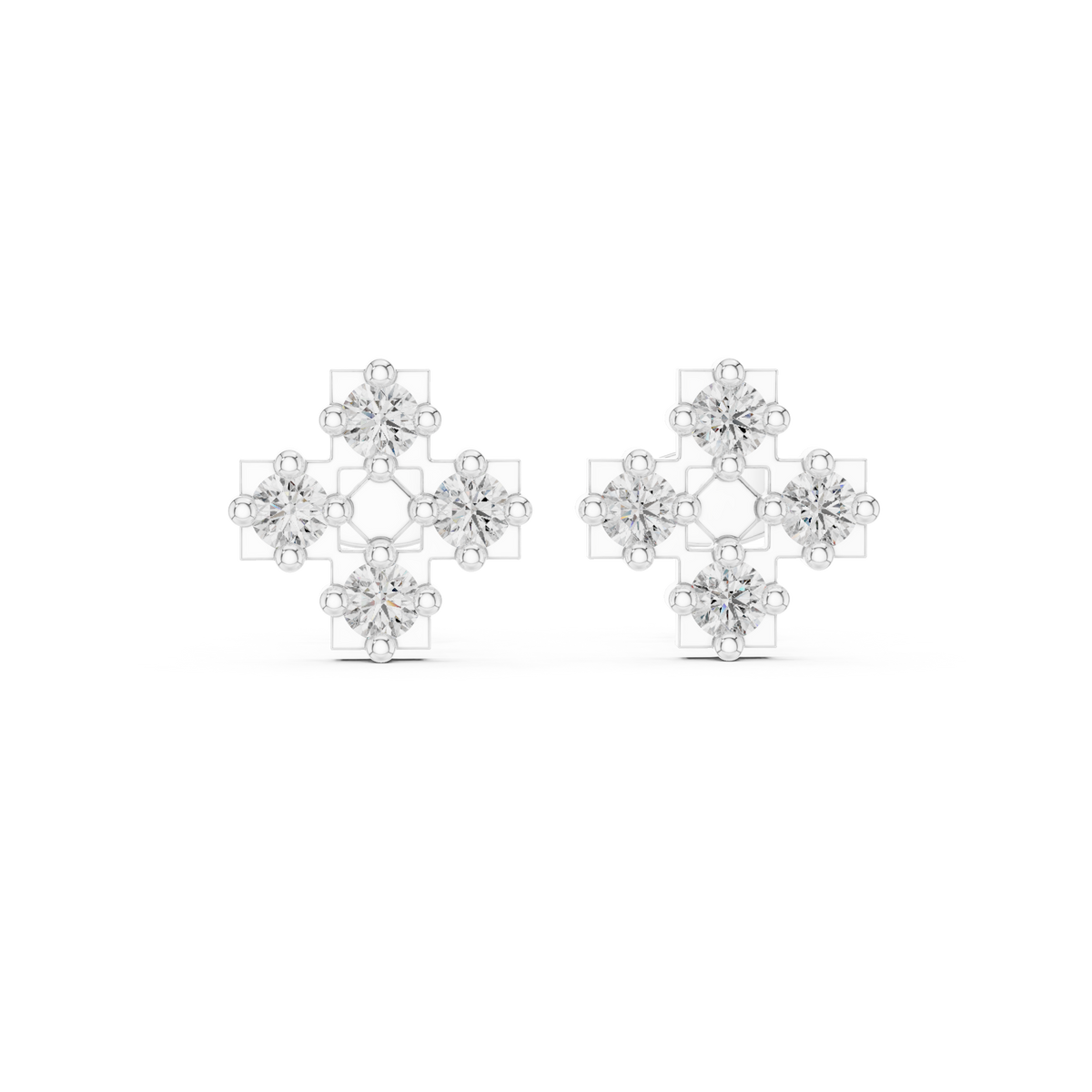 Regal Quadra Cross Diamond Studs