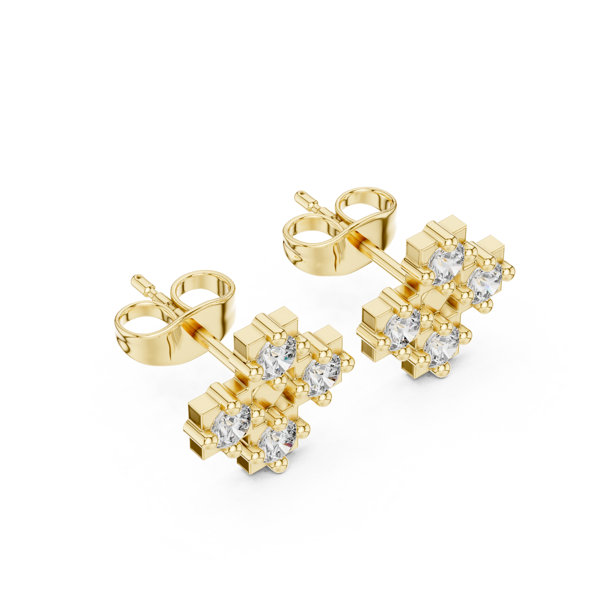 Regal Quadra Cross Diamond Studs