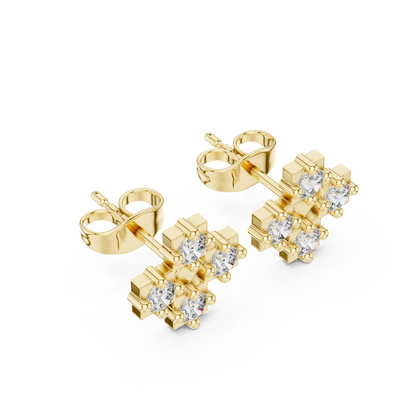 Regal Quadra Cross Diamond Studs