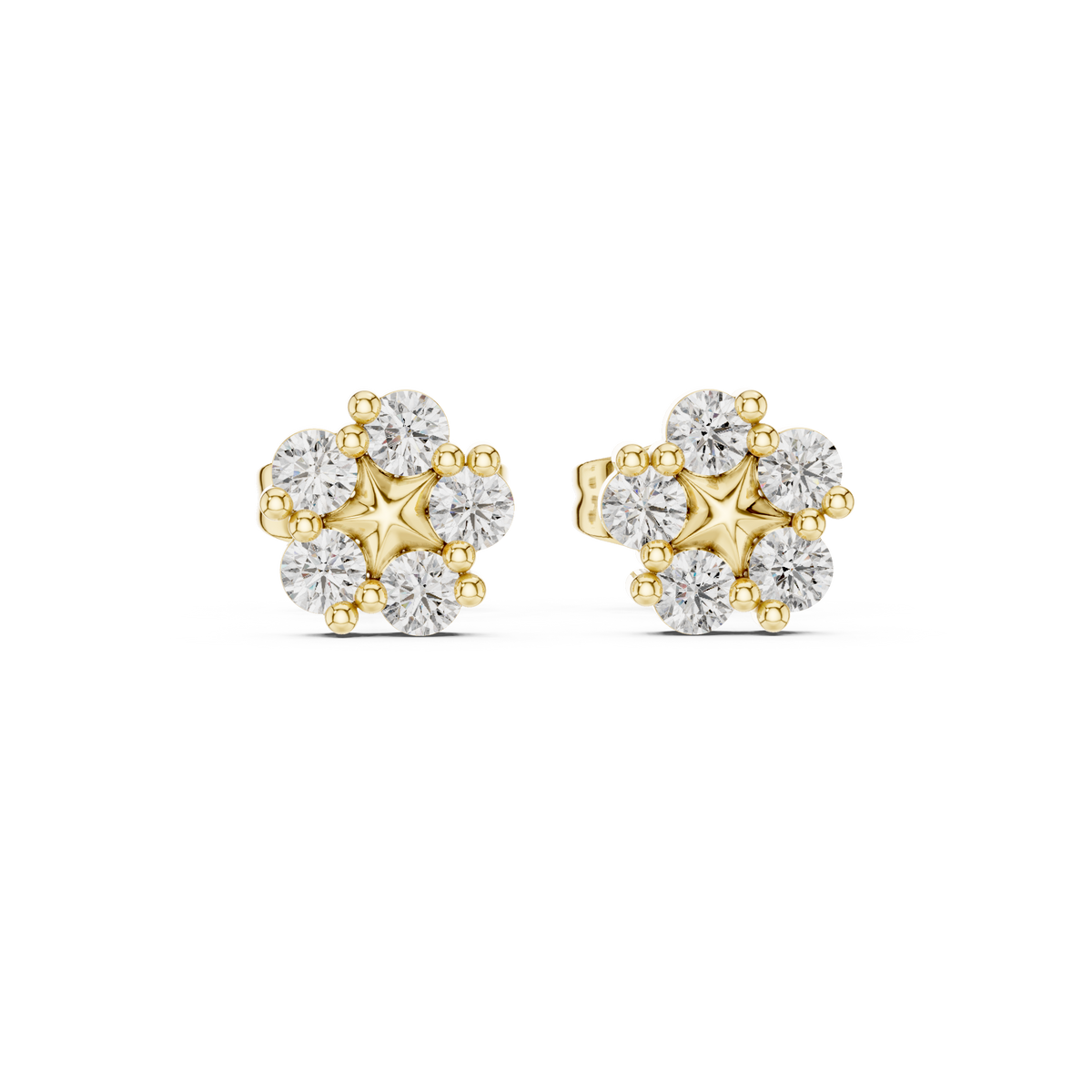 Celestial Five Point Diamond Studs