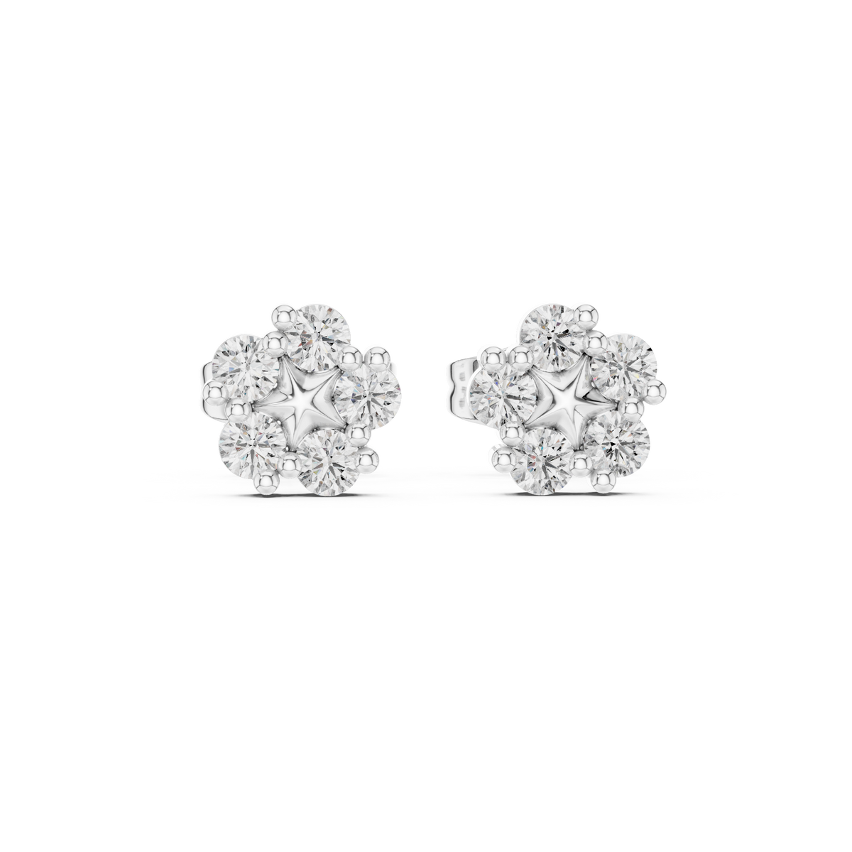 Celestial Five Point Diamond Studs