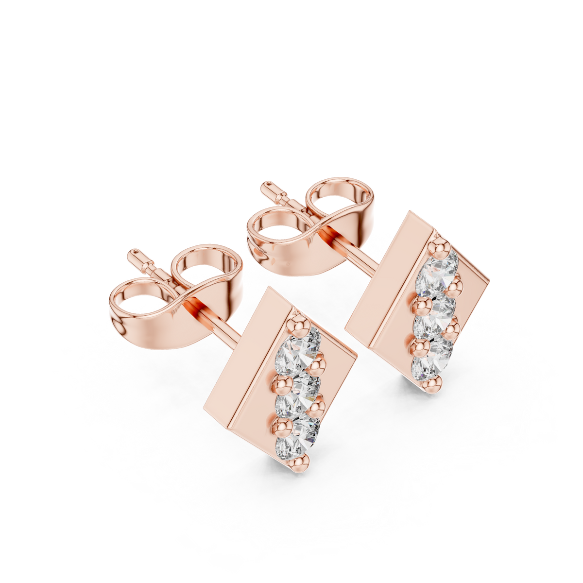Prism Triad Diamond Geometric Studs