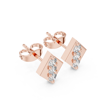 Prism Triad Diamond Geometric Studs