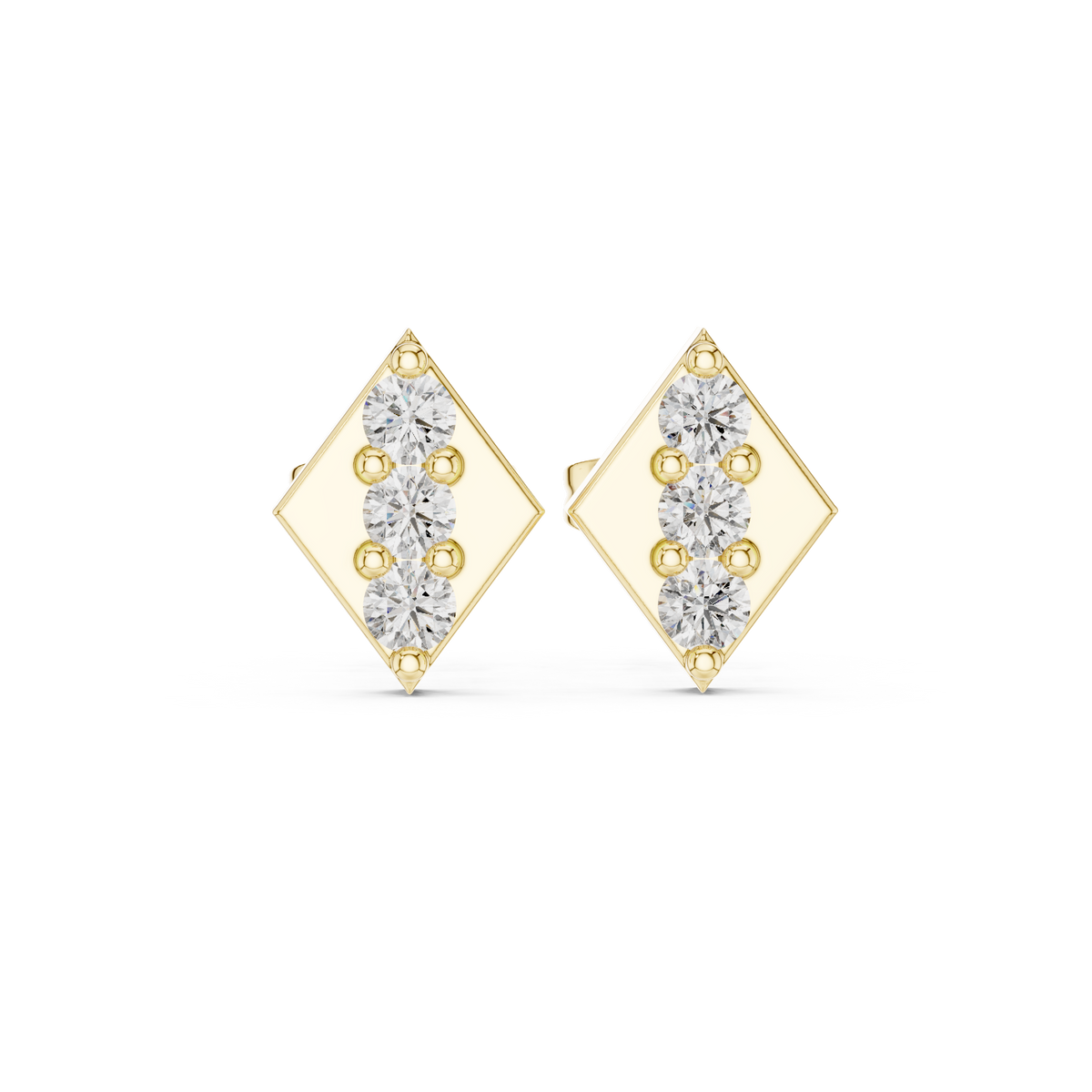 Prism Triad Diamond Geometric Studs