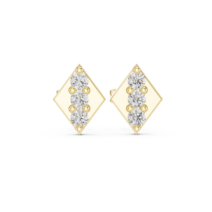 Prism Triad Diamond Geometric Studs