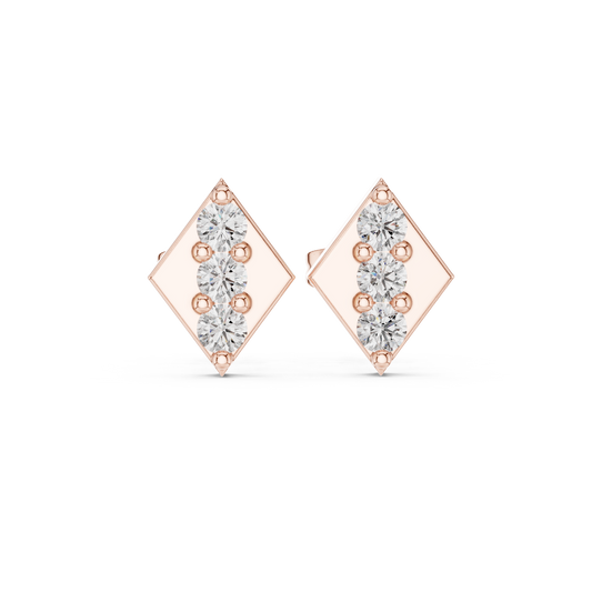 Prism Triad Diamond Geometric Studs