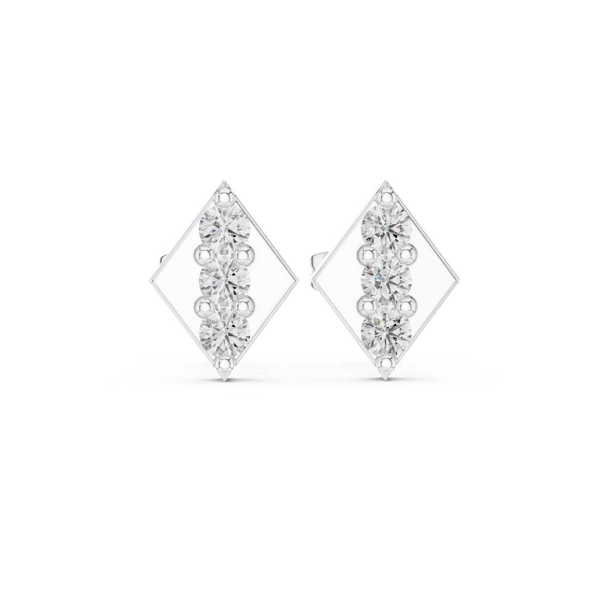 Prism Triad Diamond Geometric Studs