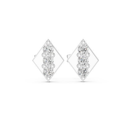 Prism Triad Diamond Geometric Studs