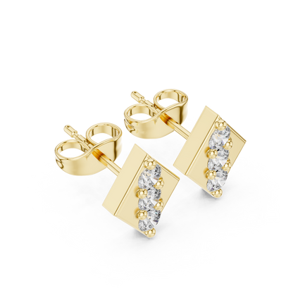 Prism Triad Diamond Geometric Studs