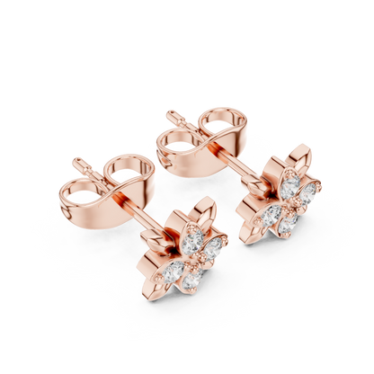 Blooming Leaf Four Diamond Studs