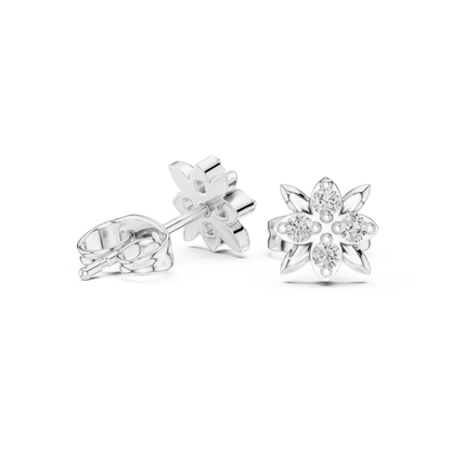 Blooming Leaf Four Diamond Studs