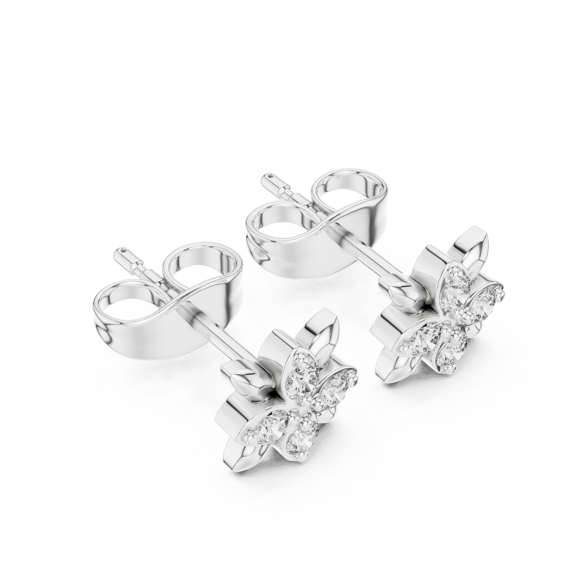Blooming Leaf Four Diamond Studs