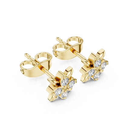 Blooming Leaf Four Diamond Studs