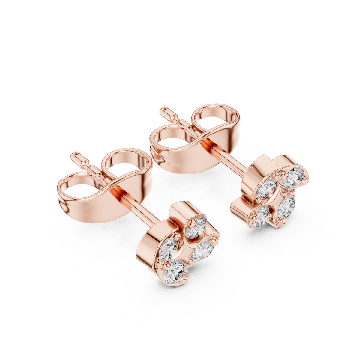 Luminous Clover Petal Diamond Studs