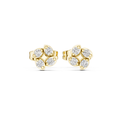 Luminous Clover Petal Diamond Studs
