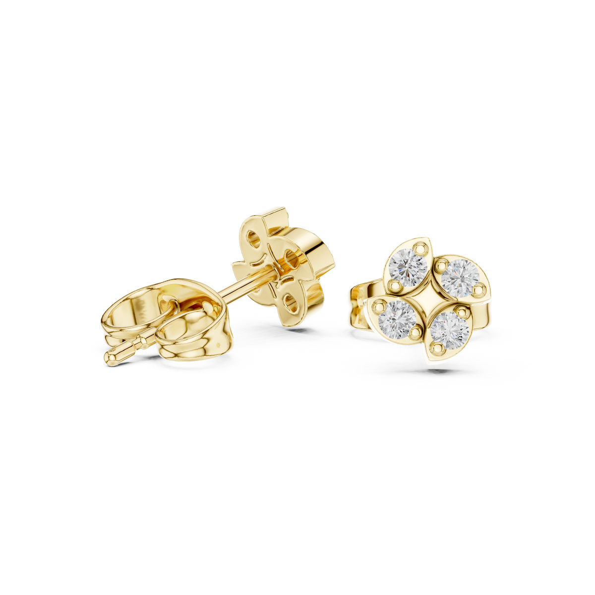 Luminous Clover Petal Diamond Studs