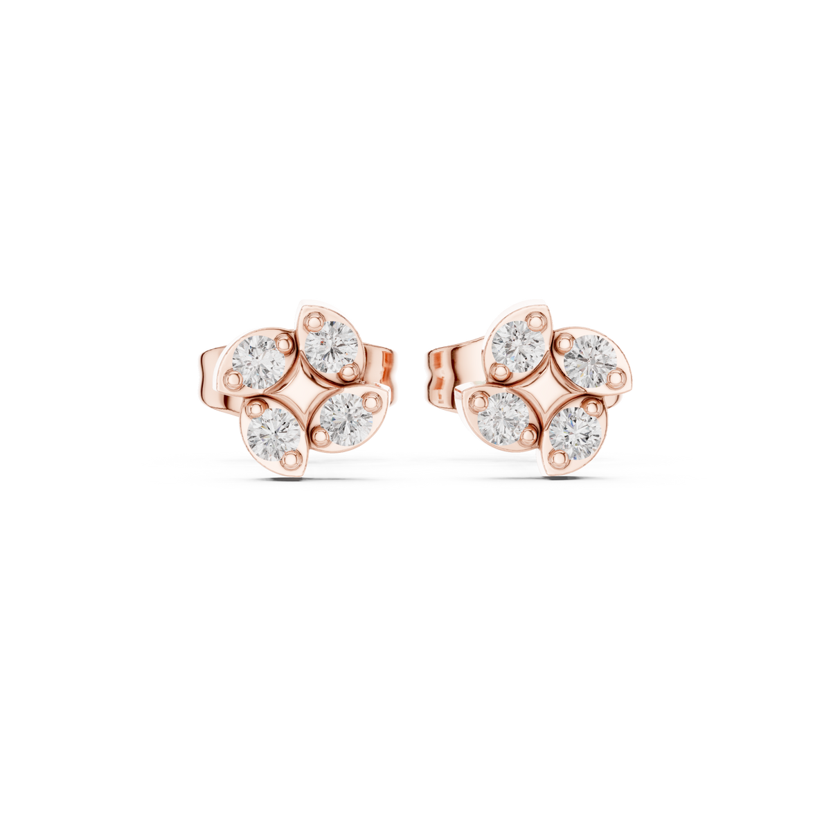 Luminous Clover Petal Diamond Studs