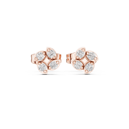 Luminous Clover Petal Diamond Studs