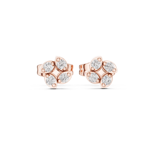 Luminous Clover Petal Diamond Studs
