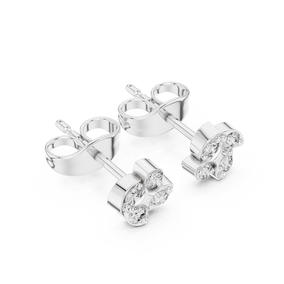 Luminous Clover Petal Diamond Studs