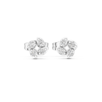 Luminous Clover Petal Diamond Studs