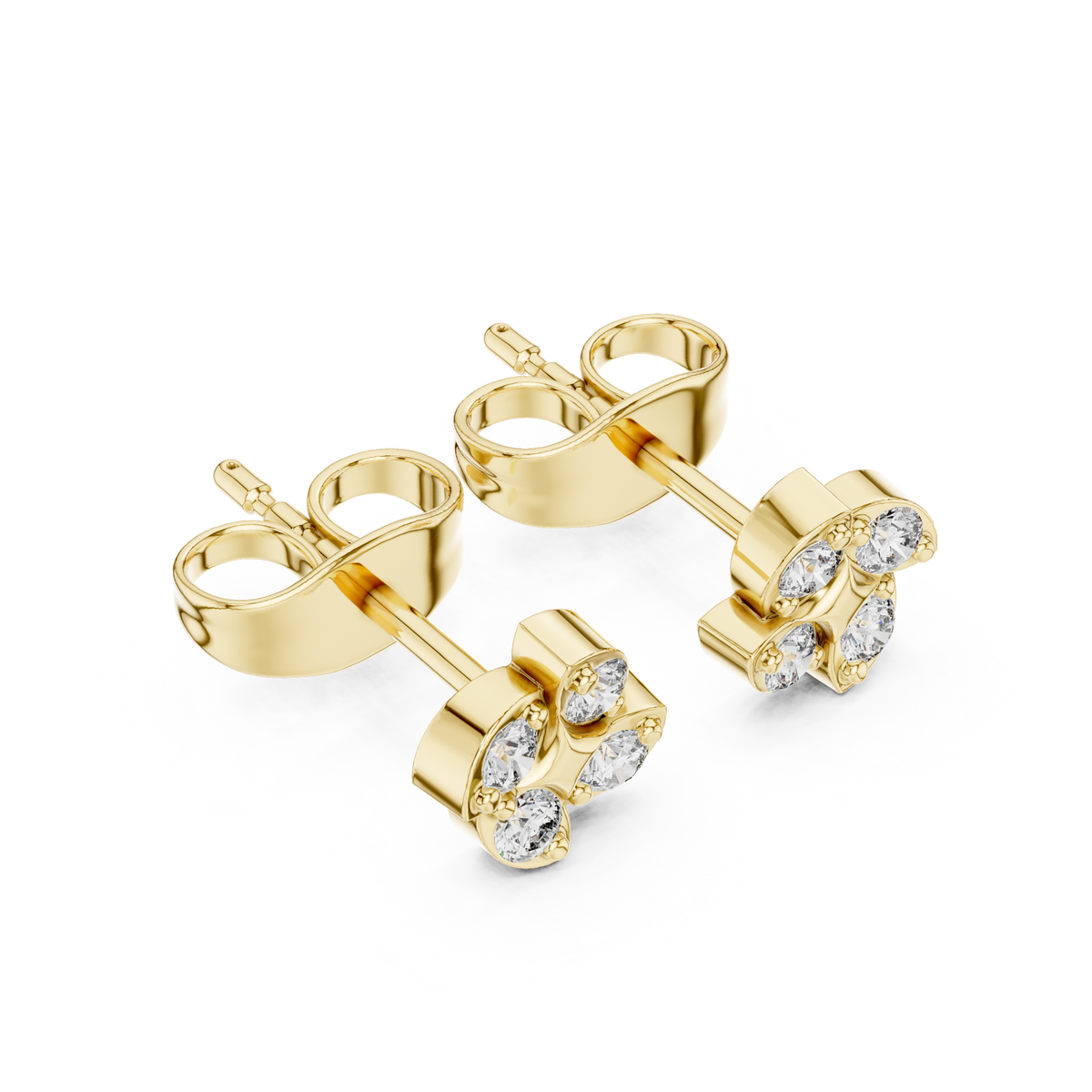Luminous Clover Petal Diamond Studs