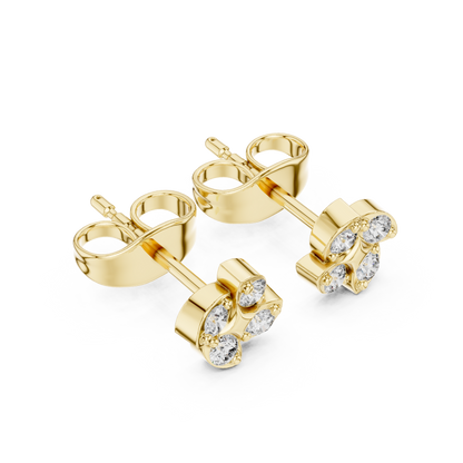 Luminous Clover Petal Diamond Studs