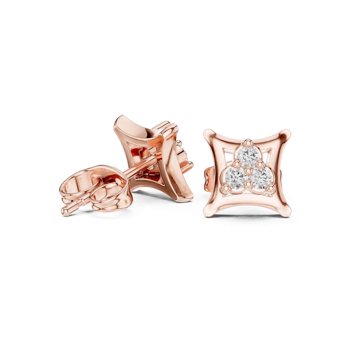 Regal Trifecta Frame Diamond Studs