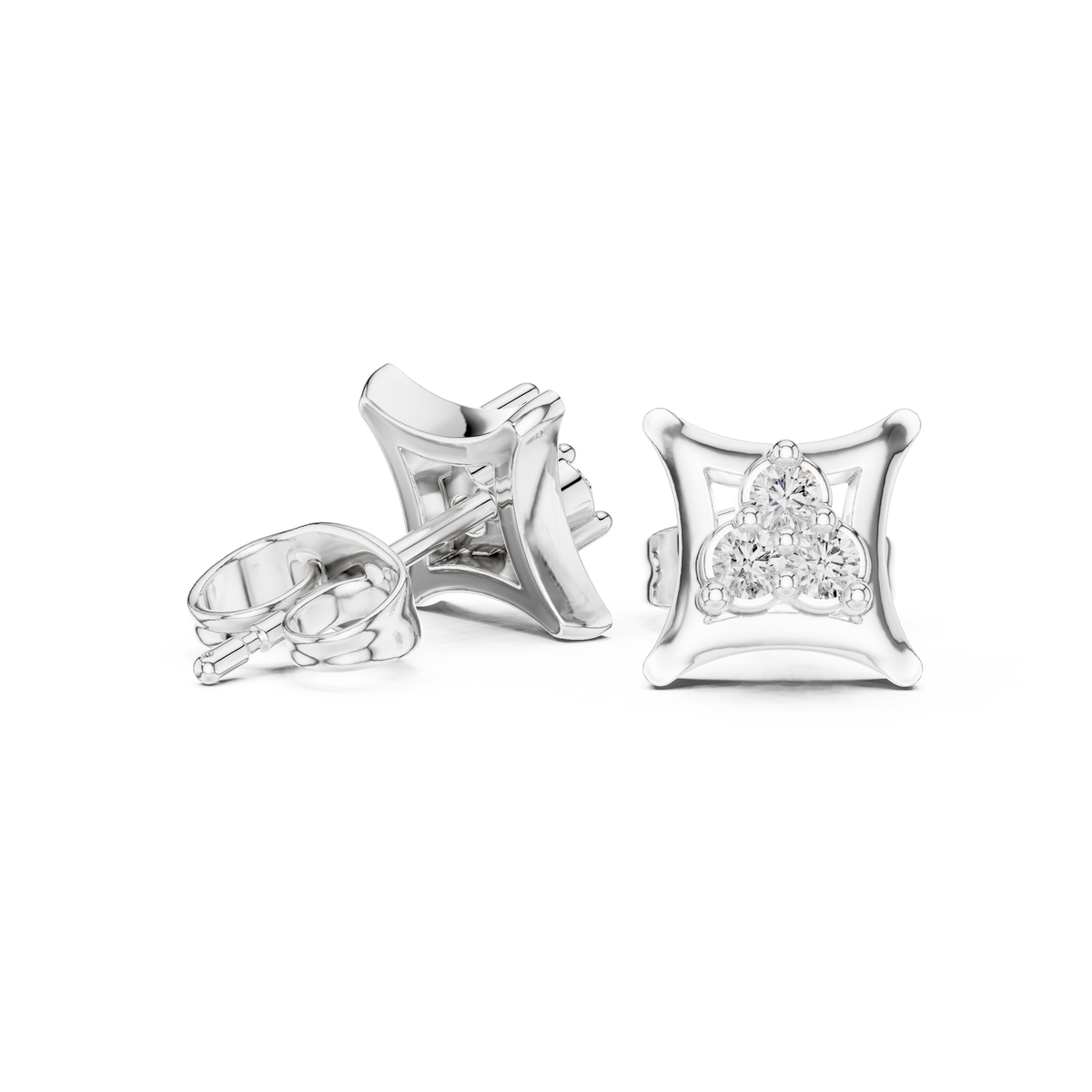 Regal Trifecta Frame Diamond Studs