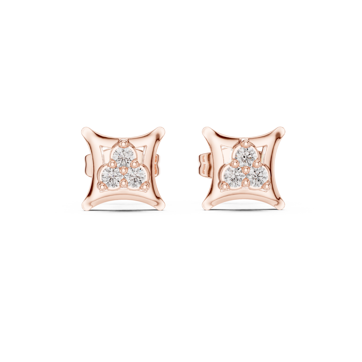 Regal Trifecta Frame Diamond Studs
