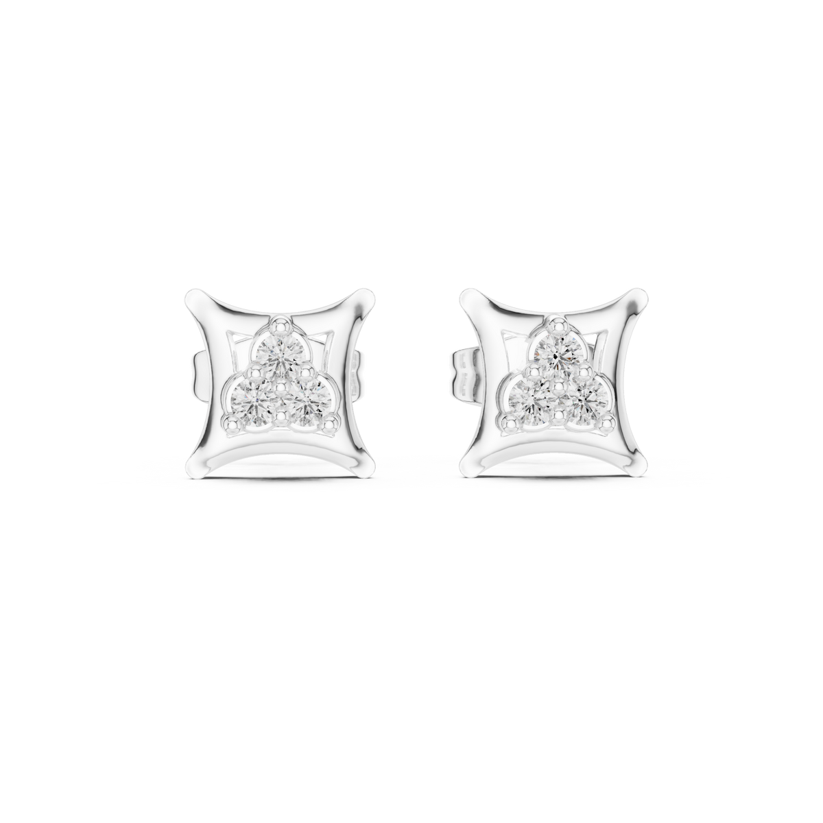 Regal Trifecta Frame Diamond Studs