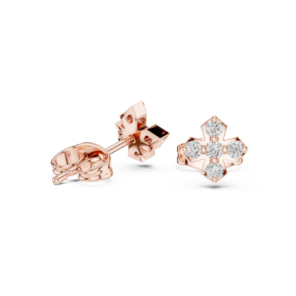 Regal Five Point Floral Diamond Studs