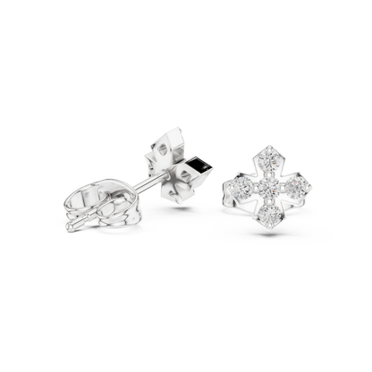 Regal Five Point Floral Diamond Studs