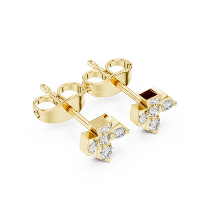 Regal Five Point Floral Diamond Studs