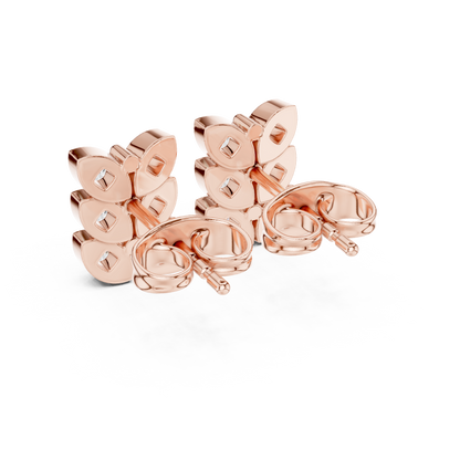 Triple Bloom Butterfly Diamond Studs