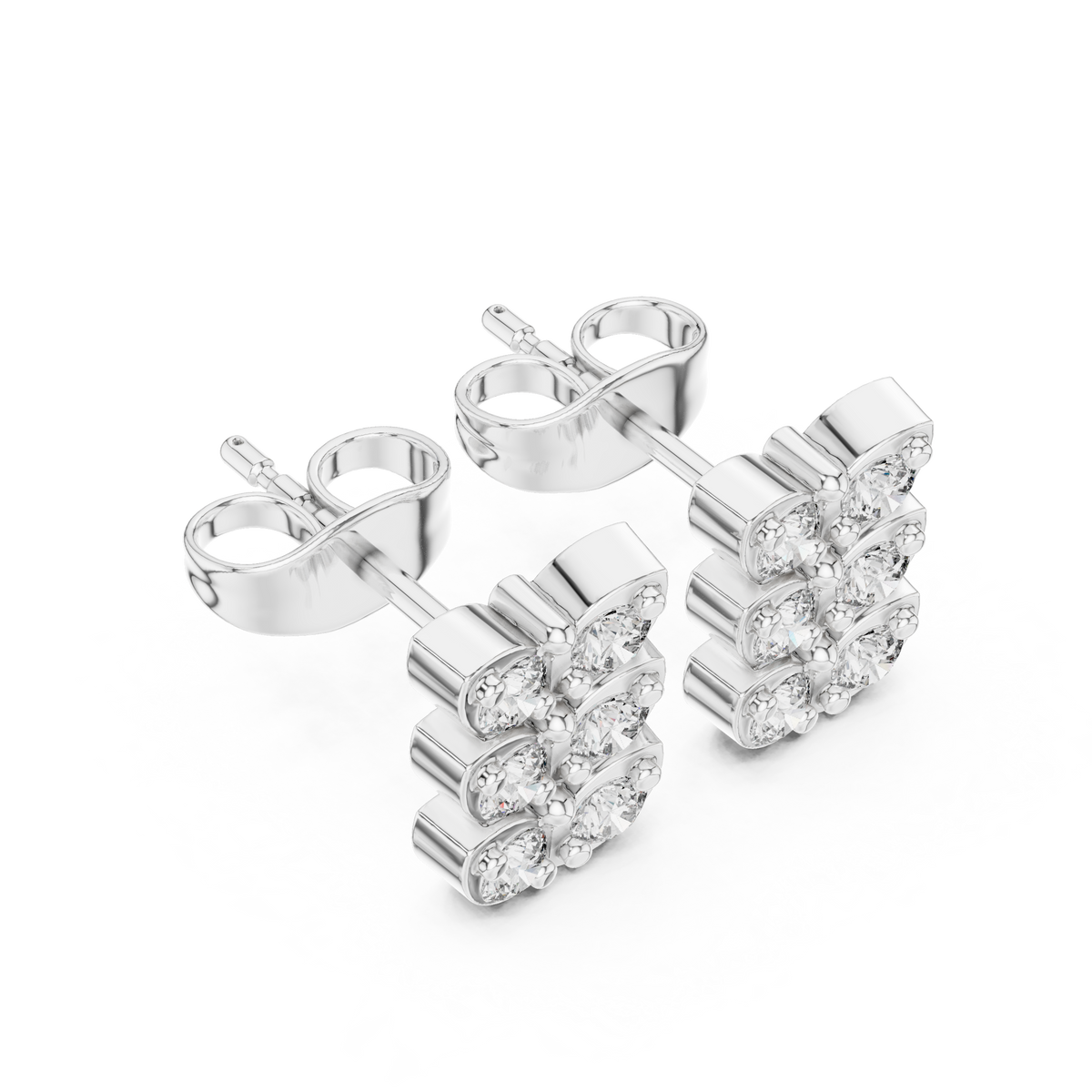 Triple Bloom Butterfly Diamond Studs
