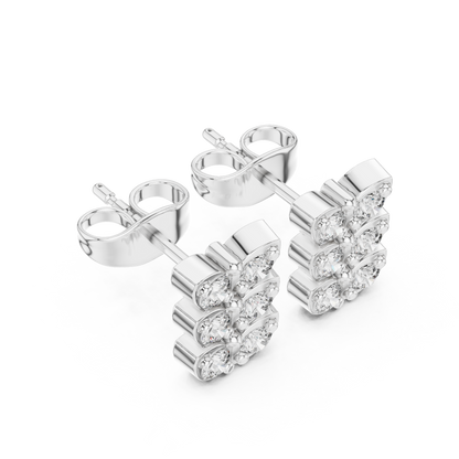 Triple Bloom Butterfly Diamond Studs