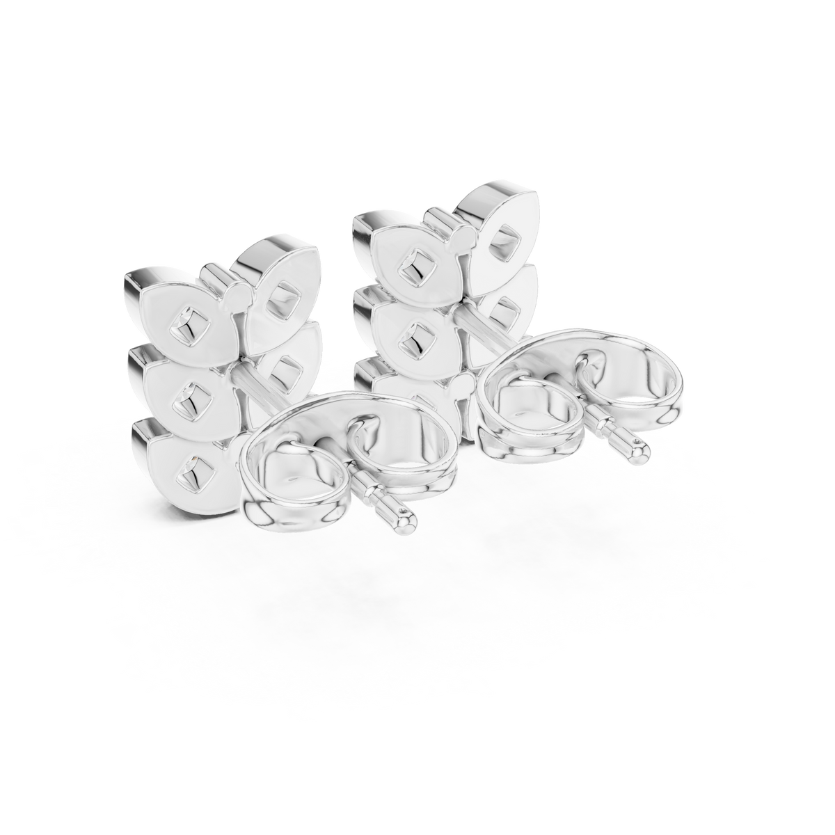 Triple Bloom Butterfly Diamond Studs