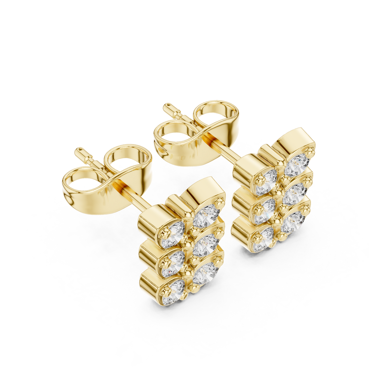 Triple Bloom Butterfly Diamond Studs