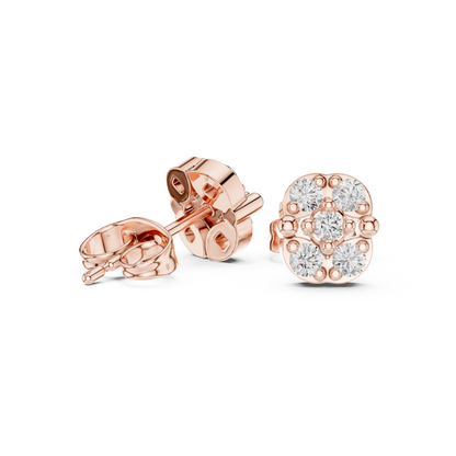 Fivefold Floral Frame Diamond Studs
