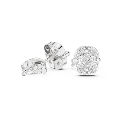 Fivefold Floral Frame Diamond Studs