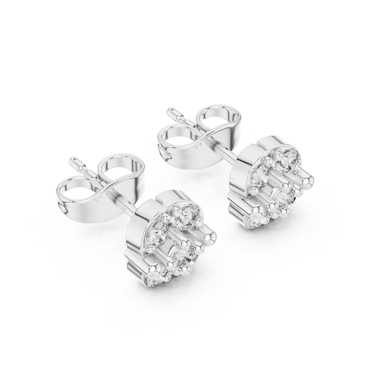 Fivefold Floral Frame Diamond Studs