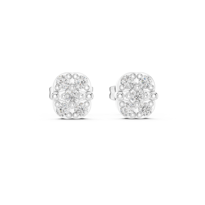 Fivefold Floral Frame Diamond Studs