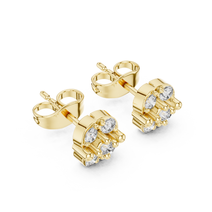 Fivefold Floral Frame Diamond Studs