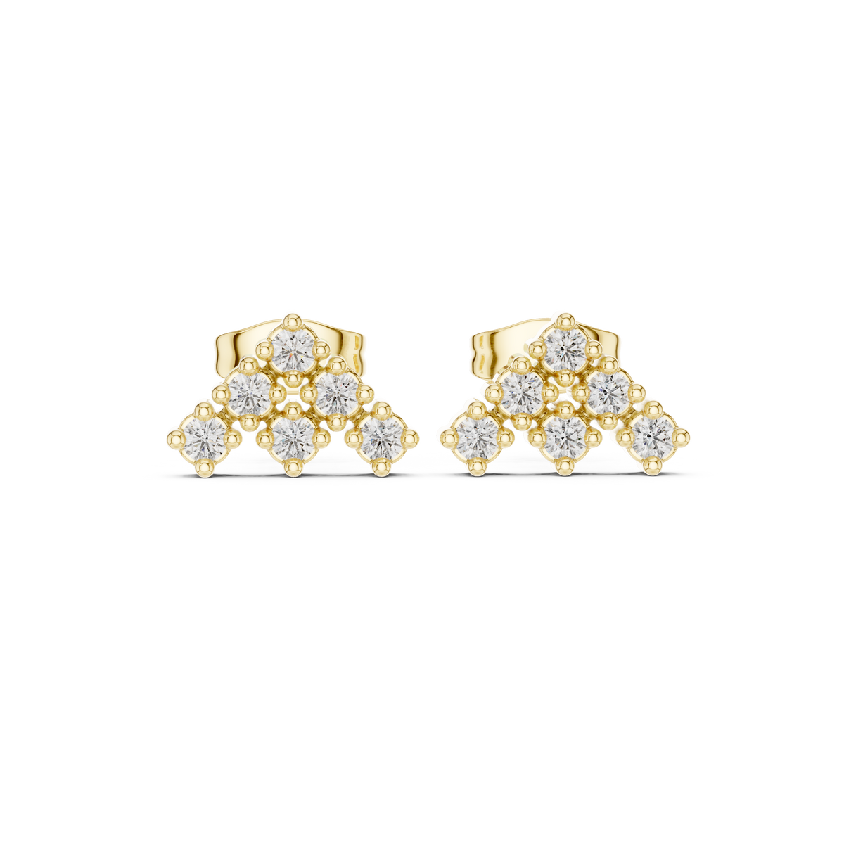 Regal Pyramid Cluster Diamond Studs