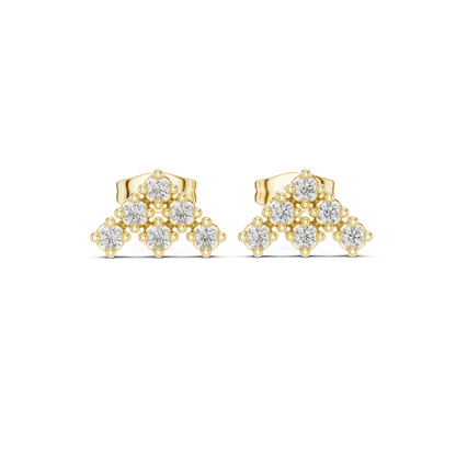 Regal Pyramid Cluster Diamond Studs