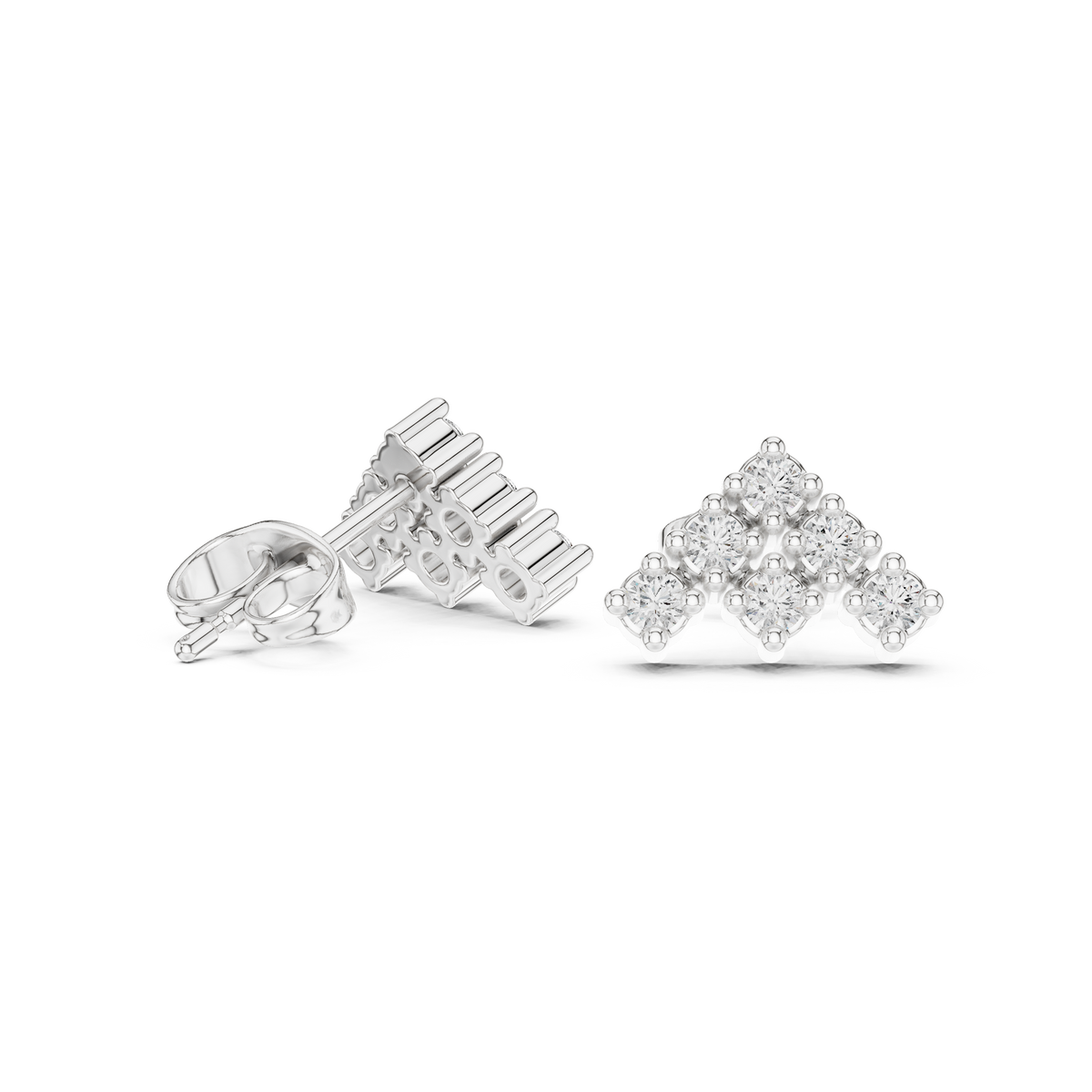 Celestial Peak Moissanite Stud Earrings in 925 Sterling Silver